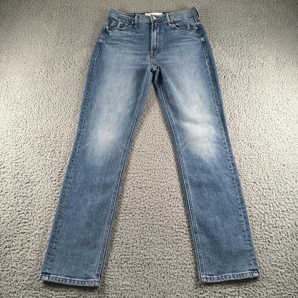 Mother Superior Dazzler Flood Jeans Womens 27 Blue High Rise Straight Slim USA